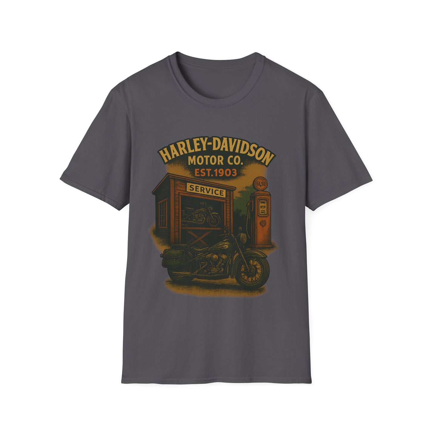 Retro Harley-Davidson Unisex Softstyle T-Shirt, Biker Gift, Motorcycle Apparel, Vintage Motor Co Tee, Unisex Casual Shirt