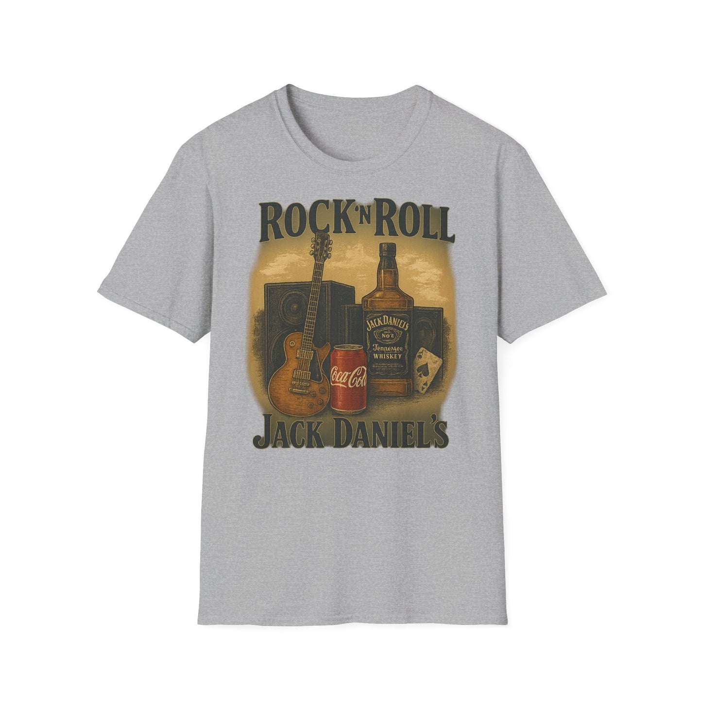 Rock 'n' Roll Vintage T-Shirt, Music Lover Tee, Classic Rock Apparel, Jack Daniels Shirt, Concert Outfit, Gift for Him/Her