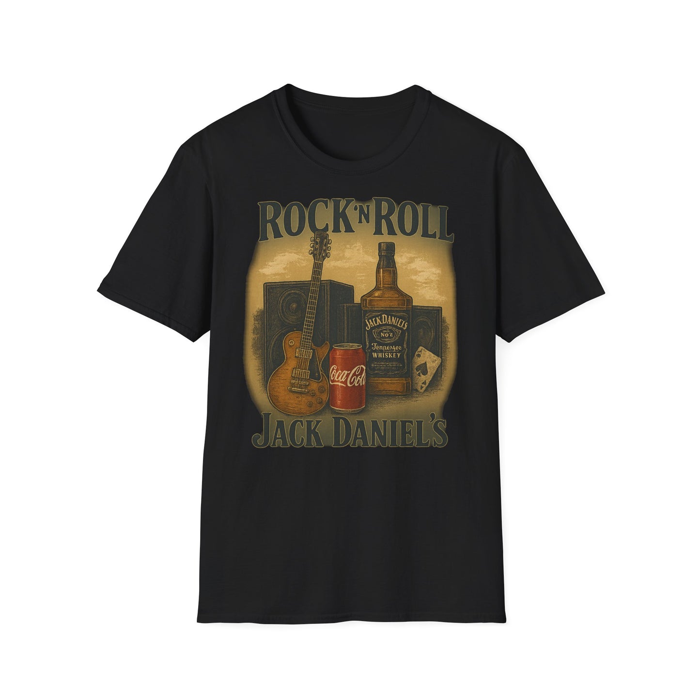 Rock 'n' Roll Vintage T-Shirt, Music Lover Tee, Classic Rock Apparel, Jack Daniels Shirt, Concert Outfit, Gift for Him/Her