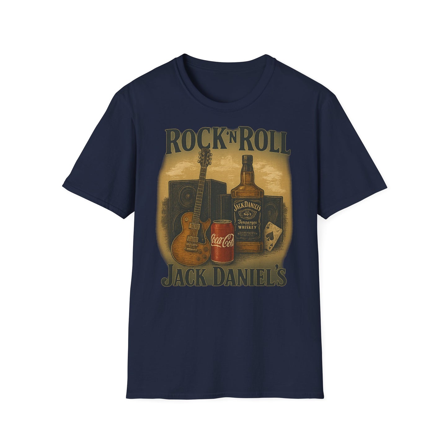 Rock 'n' Roll Vintage T-Shirt, Music Lover Tee, Classic Rock Apparel, Jack Daniels Shirt, Concert Outfit, Gift for Him/Her