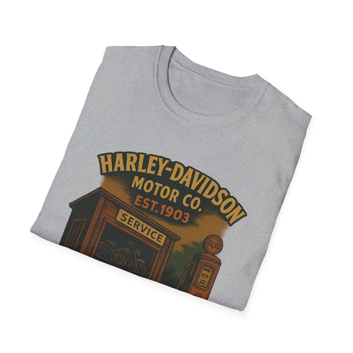 Retro Harley-Davidson Unisex Softstyle T-Shirt, Biker Gift, Motorcycle Apparel, Vintage Motor Co Tee, Unisex Casual Shirt