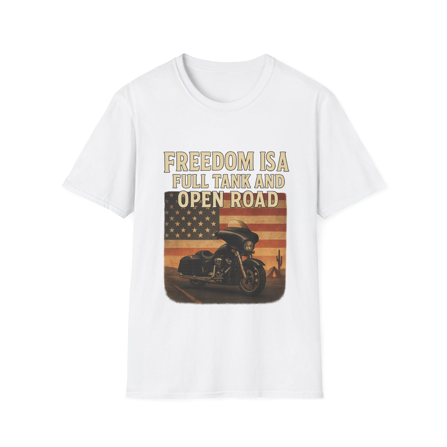Freedom Is A Full Tank and Open Road Unisex T-Shirt, Motorcycle Lover Gift, Biker Tee, Adventure Shirt, Perfect for Road Trips