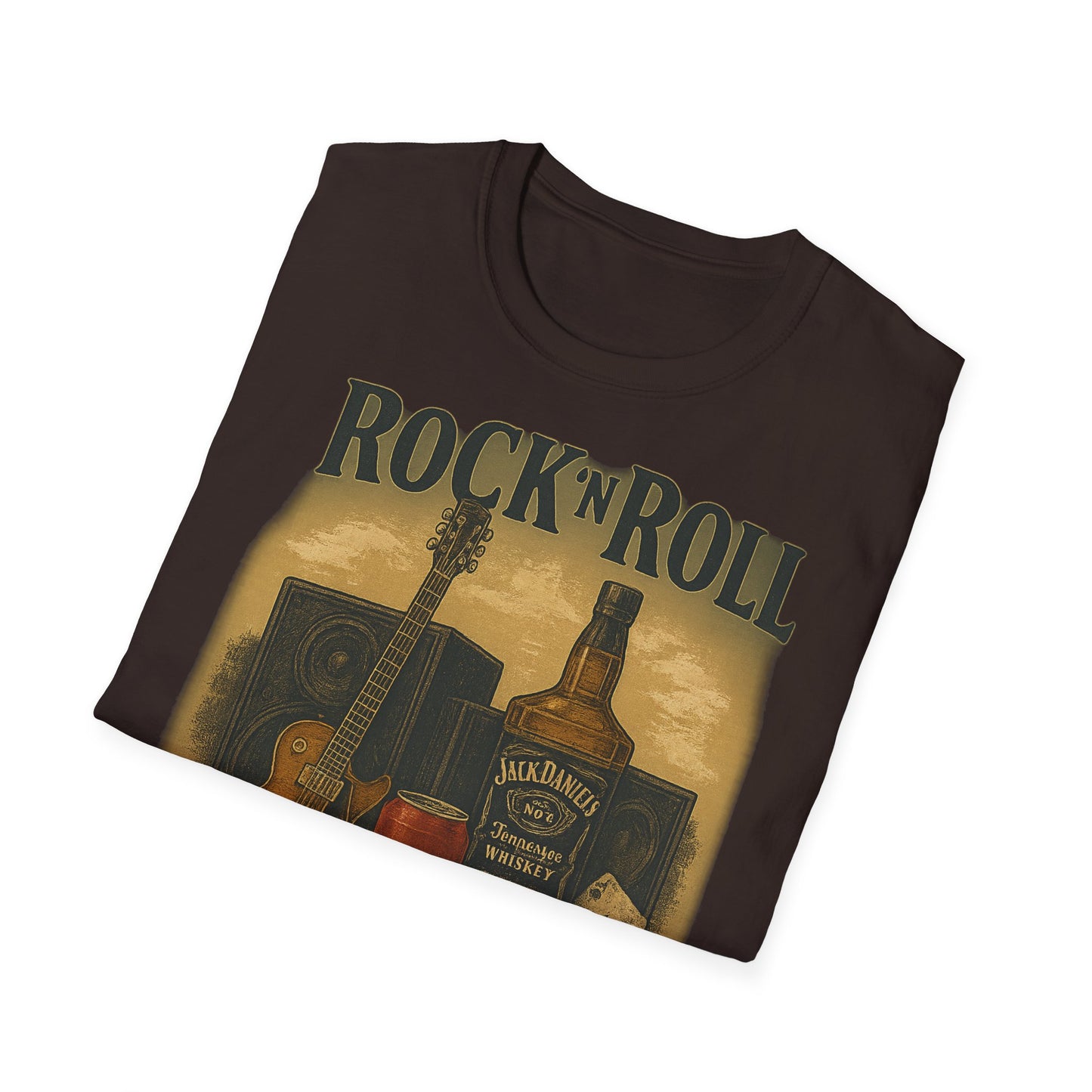 Rock 'n' Roll Vintage T-Shirt, Music Lover Tee, Classic Rock Apparel, Jack Daniels Shirt, Concert Outfit, Gift for Him/Her