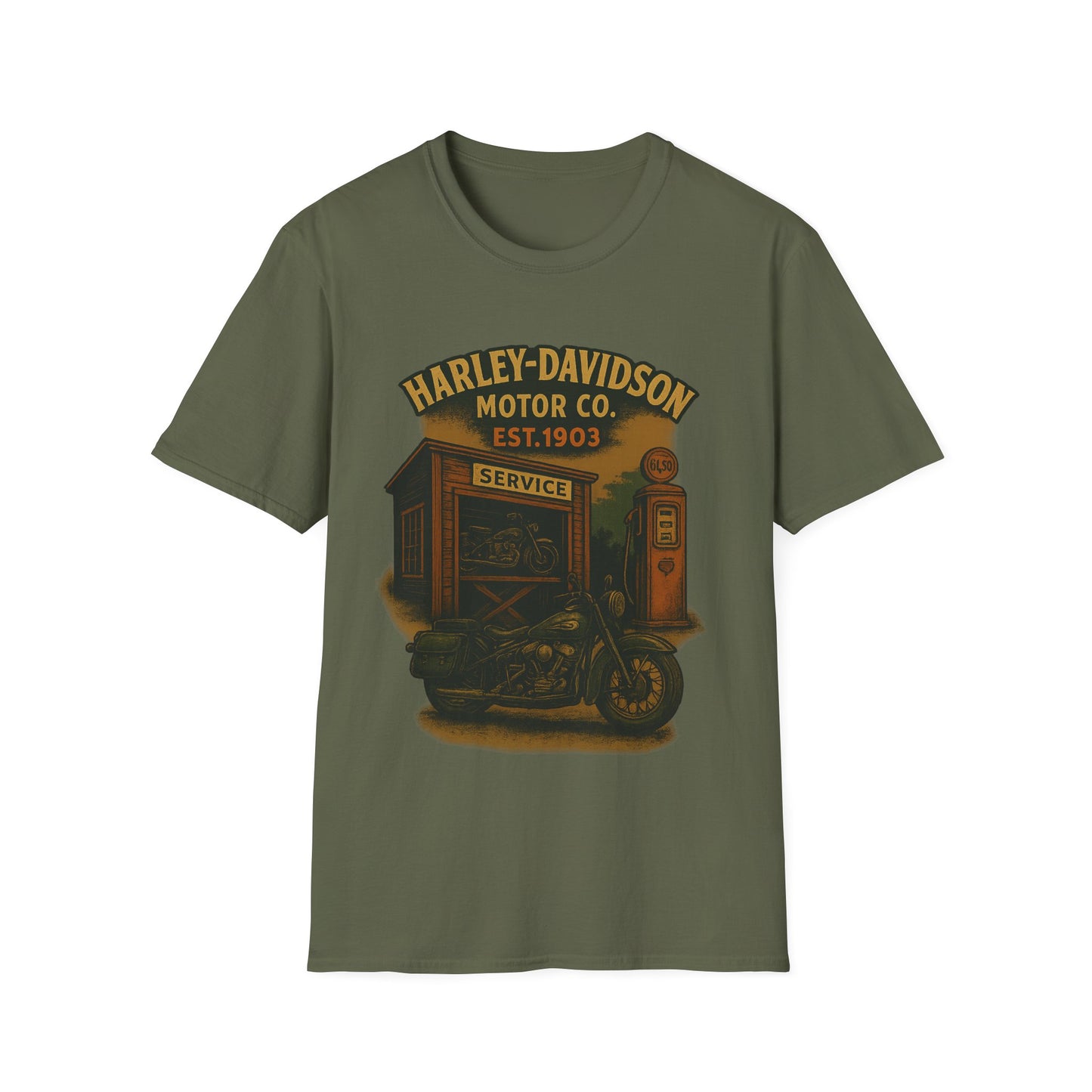 Retro Harley-Davidson Unisex Softstyle T-Shirt, Biker Gift, Motorcycle Apparel, Vintage Motor Co Tee, Unisex Casual Shirt
