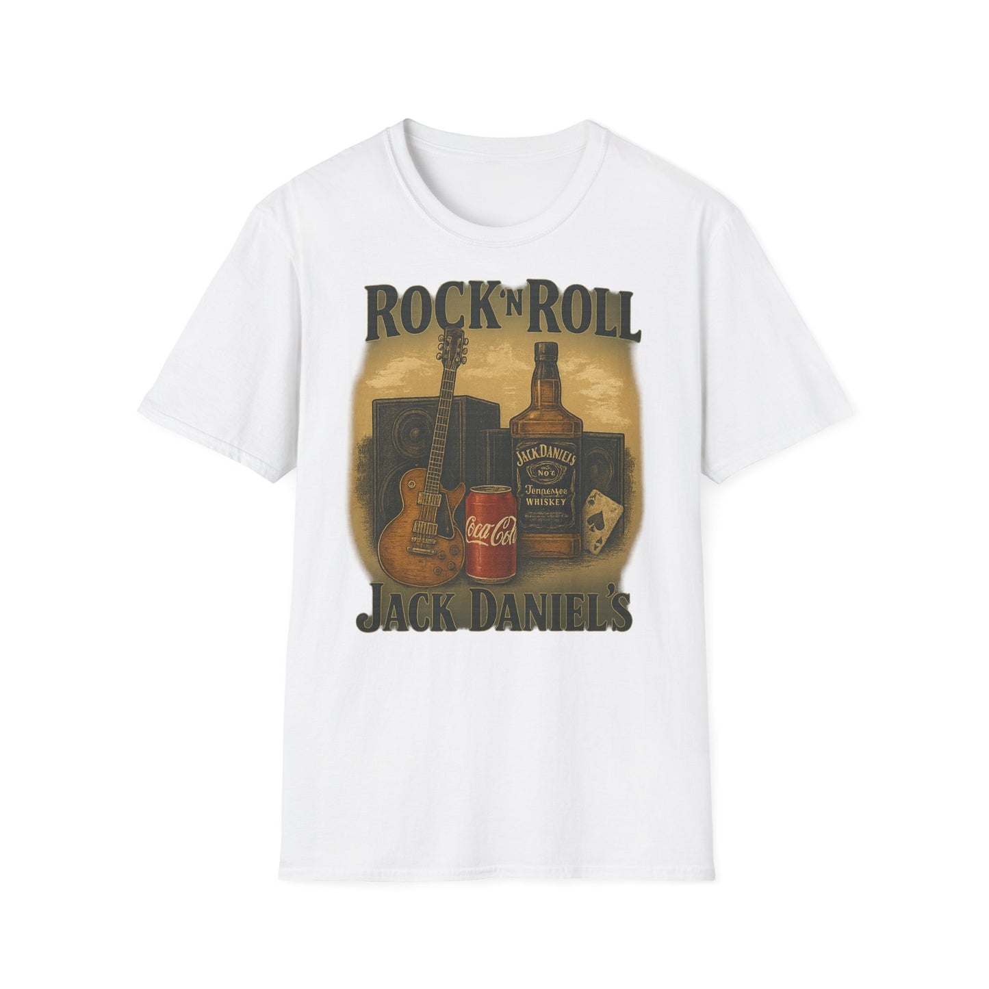 Rock 'n' Roll Vintage T-Shirt, Music Lover Tee, Classic Rock Apparel, Jack Daniels Shirt, Concert Outfit, Gift for Him/Her