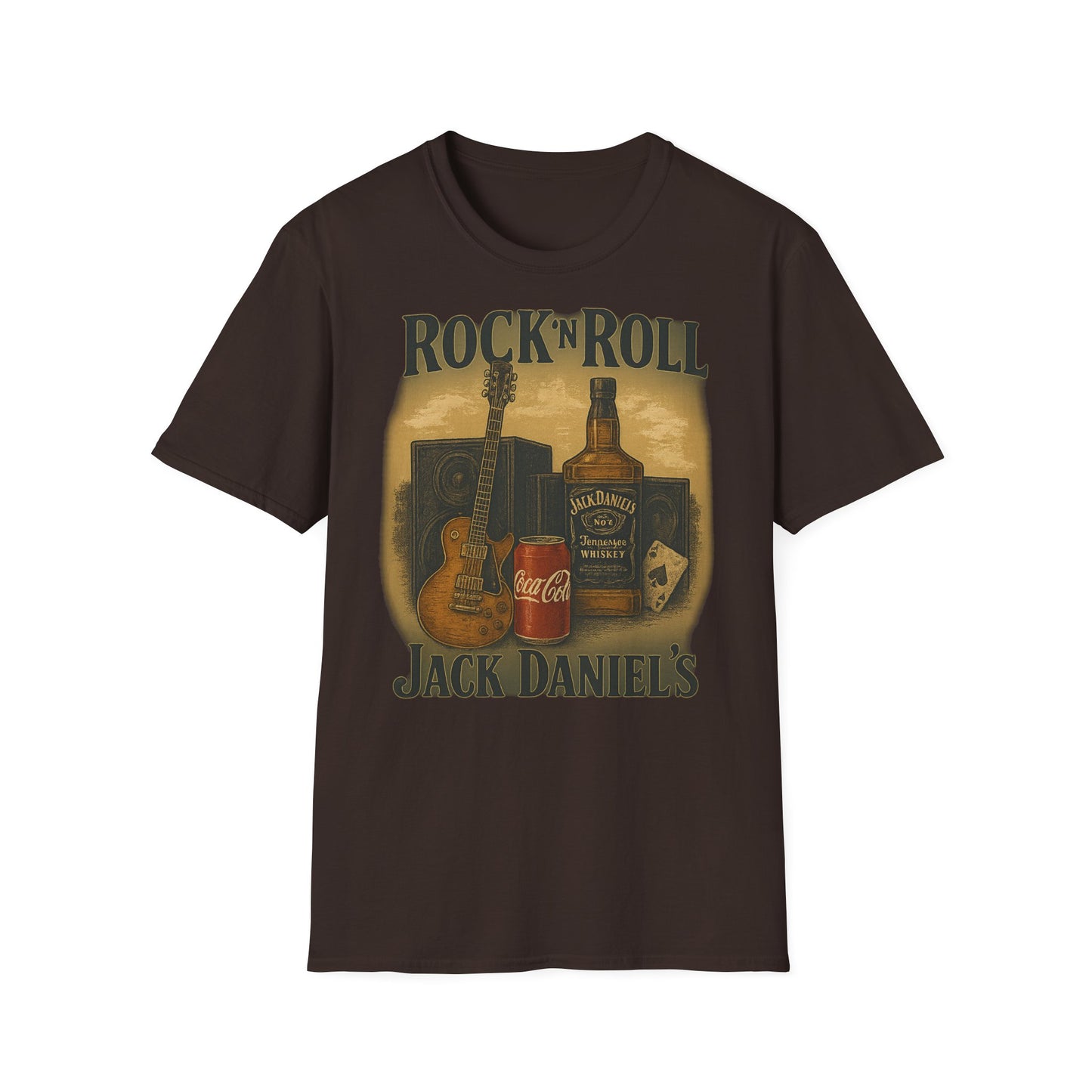 Rock 'n' Roll Vintage T-Shirt, Music Lover Tee, Classic Rock Apparel, Jack Daniels Shirt, Concert Outfit, Gift for Him/Her