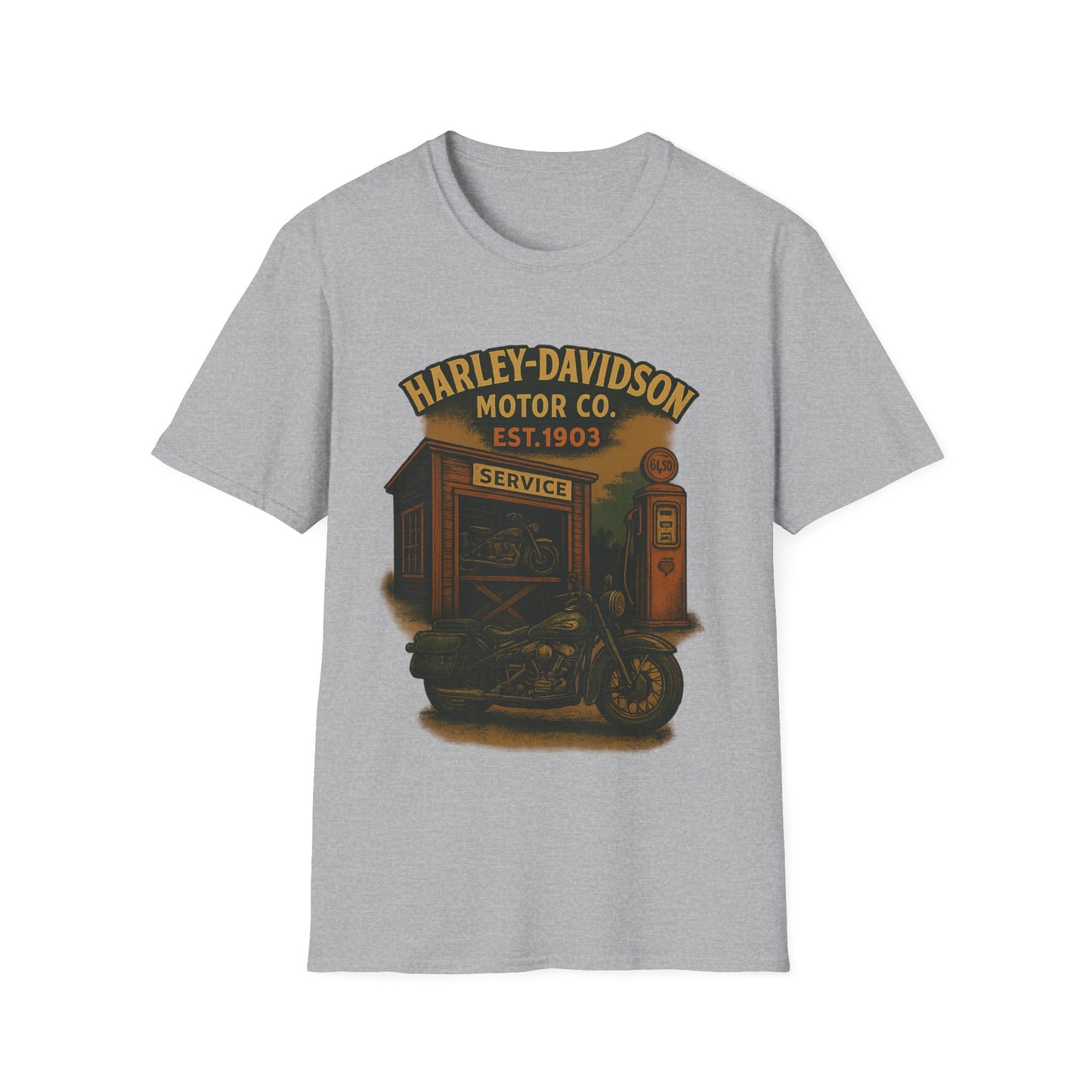 Retro Harley-Davidson Unisex Softstyle T-Shirt, Biker Gift, Motorcycle Apparel, Vintage Motor Co Tee, Unisex Casual Shirt