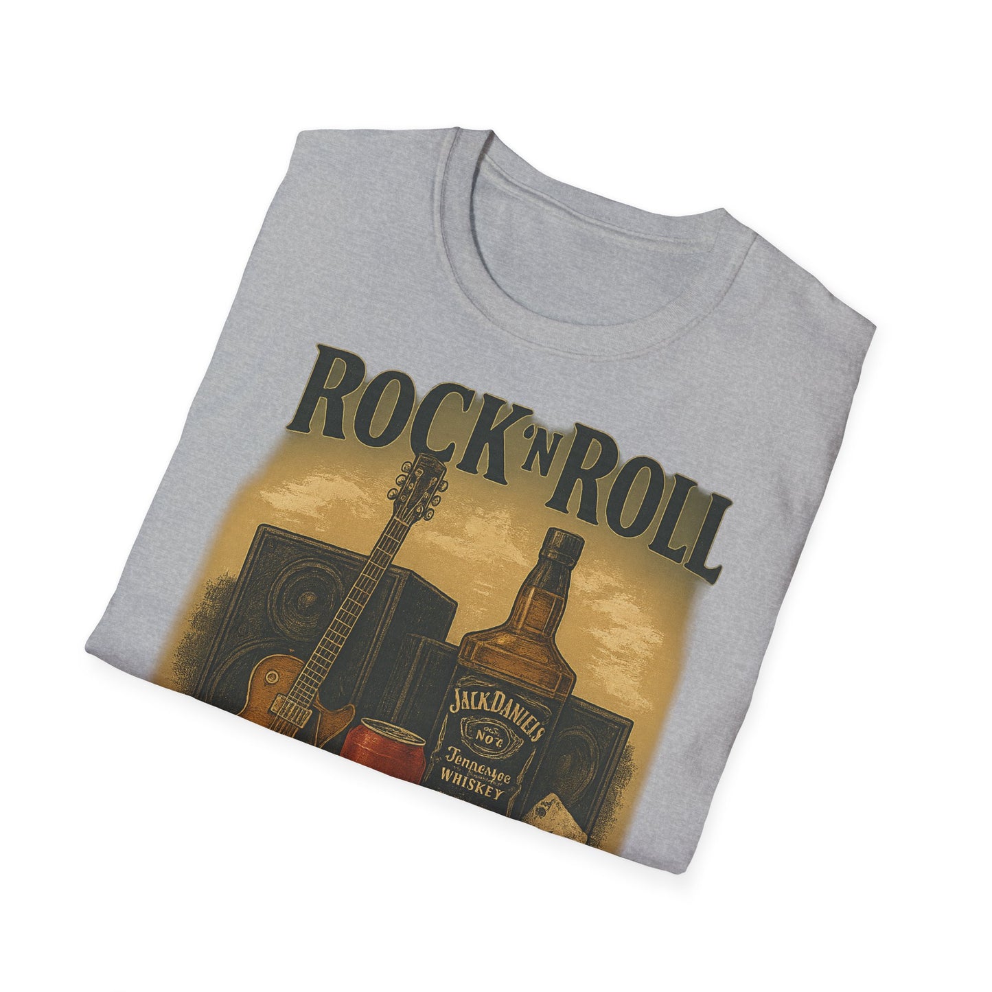 Rock 'n' Roll Vintage T-Shirt, Music Lover Tee, Classic Rock Apparel, Jack Daniels Shirt, Concert Outfit, Gift for Him/Her