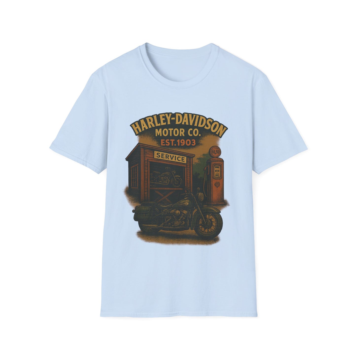 Retro Harley-Davidson Unisex Softstyle T-Shirt, Biker Gift, Motorcycle Apparel, Vintage Motor Co Tee, Unisex Casual Shirt