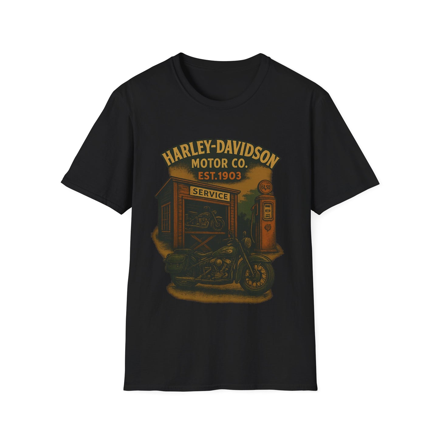 Retro Harley-Davidson Unisex Softstyle T-Shirt, Biker Gift, Motorcycle Apparel, Vintage Motor Co Tee, Unisex Casual Shirt