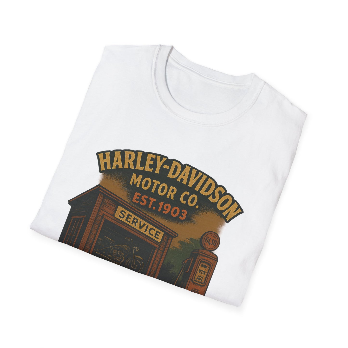 Retro Harley-Davidson Unisex Softstyle T-Shirt, Biker Gift, Motorcycle Apparel, Vintage Motor Co Tee, Unisex Casual Shirt