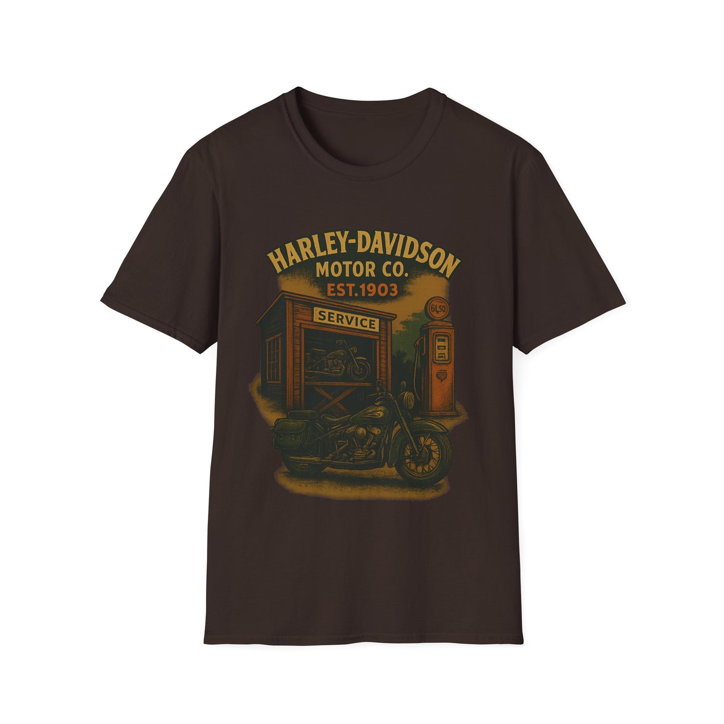 Retro Harley-Davidson Unisex Softstyle T-Shirt, Biker Gift, Motorcycle Apparel, Vintage Motor Co Tee, Unisex Casual Shirt