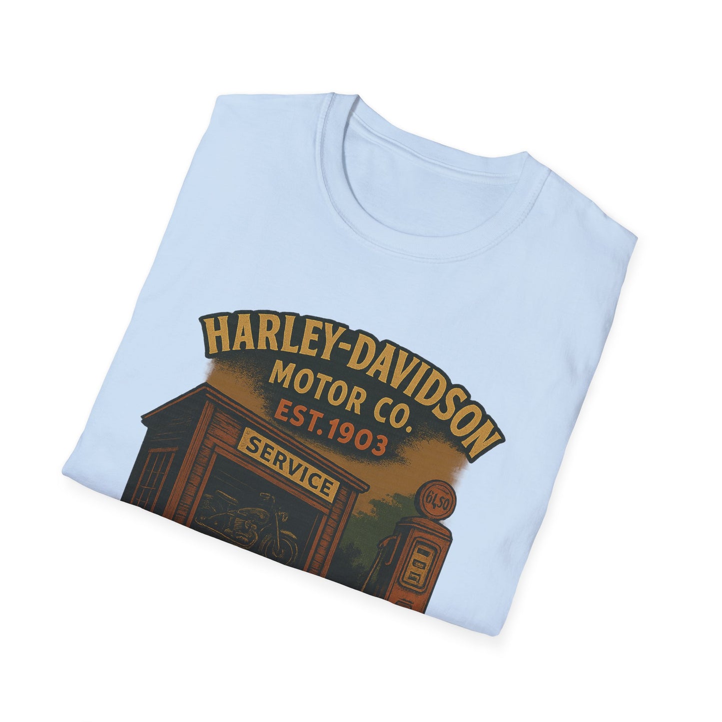 Retro Harley-Davidson Unisex Softstyle T-Shirt, Biker Gift, Motorcycle Apparel, Vintage Motor Co Tee, Unisex Casual Shirt