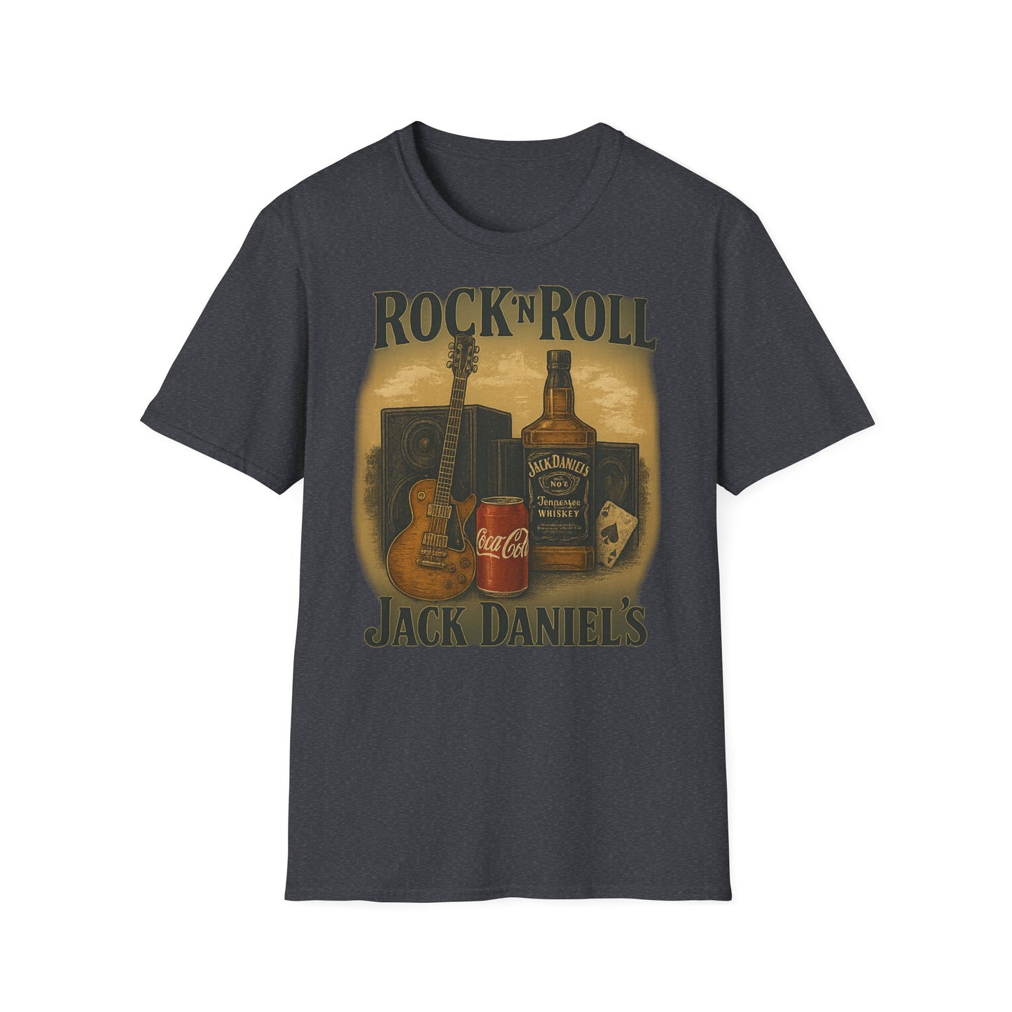 Rock 'n' Roll Vintage T-Shirt, Music Lover Tee, Classic Rock Apparel, Jack Daniels Shirt, Concert Outfit, Gift for Him/Her