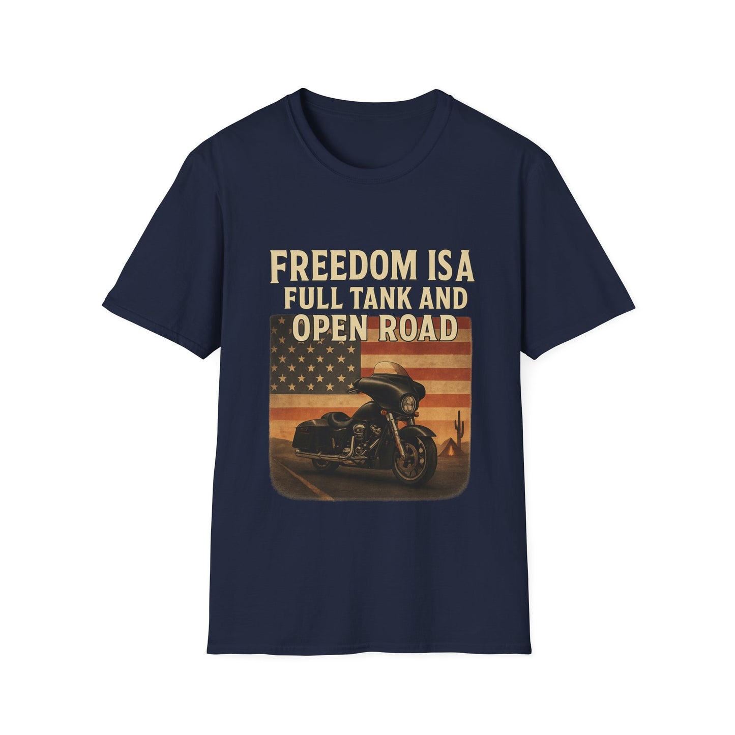 Freedom Is A Full Tank and Open Road Unisex T-Shirt, Motorcycle Lover Gift, Biker Tee, Adventure Shirt, Perfect for Road Trips