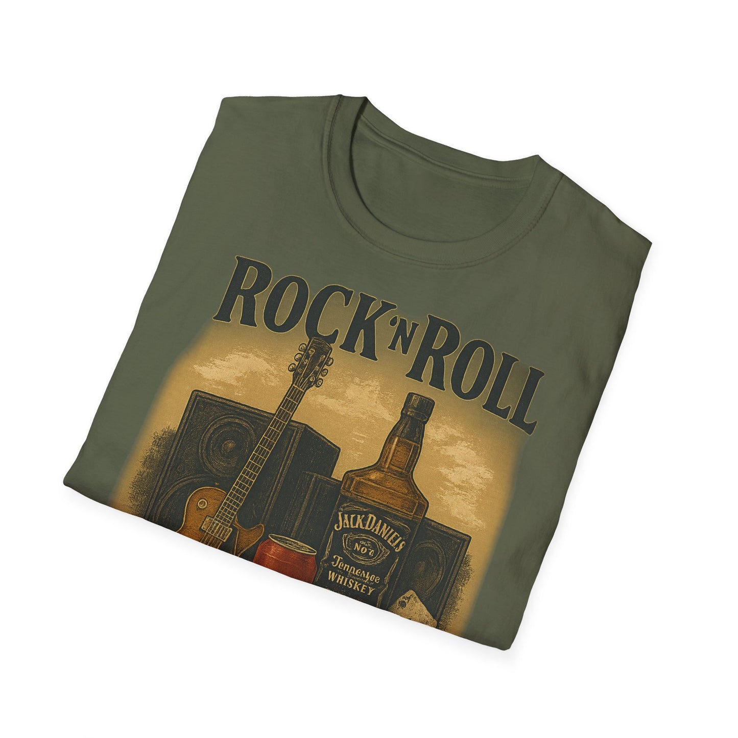 Rock 'n' Roll Vintage T-Shirt, Music Lover Tee, Classic Rock Apparel, Jack Daniels Shirt, Concert Outfit, Gift for Him/Her