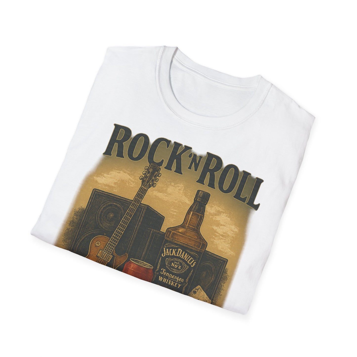 Rock 'n' Roll Vintage T-Shirt, Music Lover Tee, Classic Rock Apparel, Jack Daniels Shirt, Concert Outfit, Gift for Him/Her