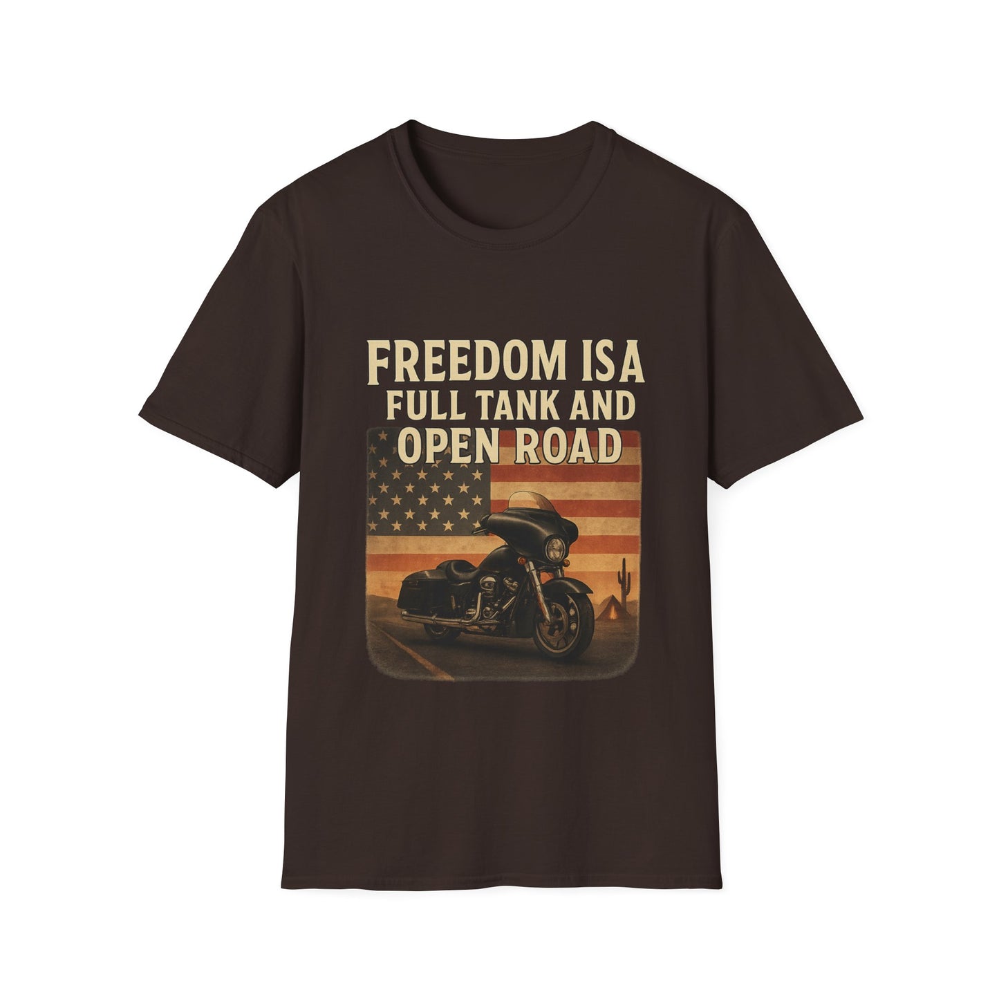 Freedom Is A Full Tank and Open Road Unisex T-Shirt, Motorcycle Lover Gift, Biker Tee, Adventure Shirt, Perfect for Road Trips